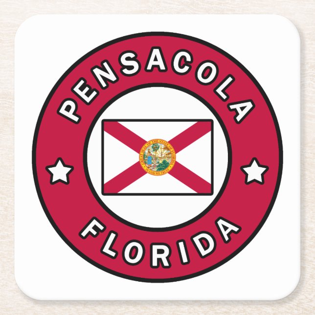 Pensacola Florida Square Paper Coaster (Front)