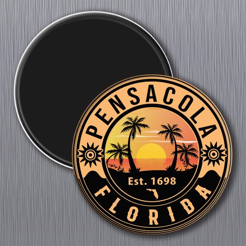 Pensacola Florida tropical Retro Sunset Souvenirs Magnet