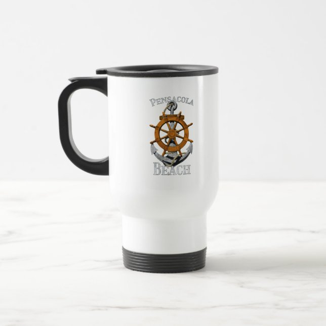 Pensacola Florida Vacation Nautical Anchor Helm Sa Travel Mug (Left)
