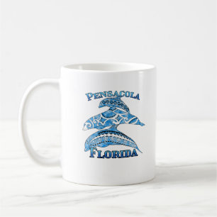 Pensacola Florida Vacation Tribal Dolphins Coffee Mug
