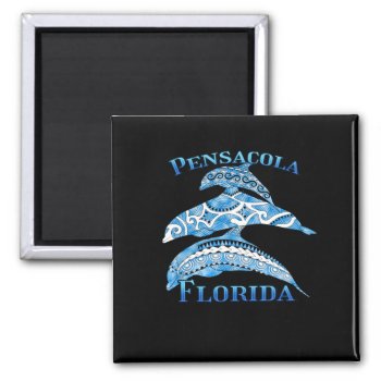 Pensacola Florida Vacation Tribal Dolphins Magnet by BailOutIsland at Zazzle
