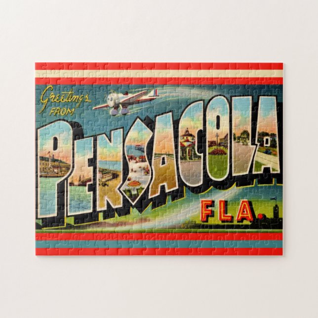 Pensacola Florida Vintage 11x14 Jigsaw Puzzle (Horizontal)