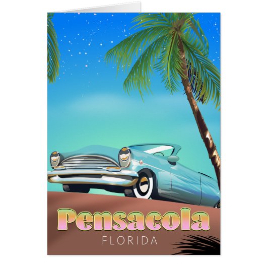 Pensacola, florida vintage style travel poster (Front)