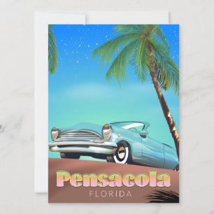 Pensacola, florida vintage style travel poster