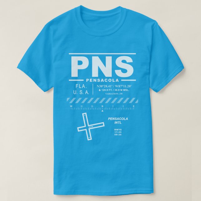 Pensacola International Airport PNS T-Shirt (Design Front)