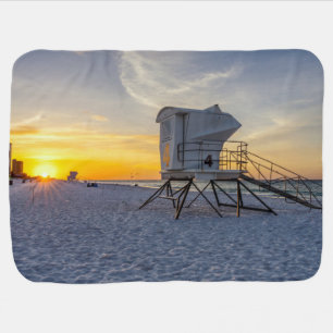 Pensacola Lifeguard Station Sunrise Baby Blanket