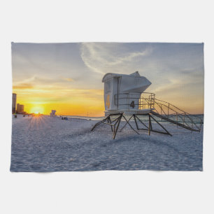 Pensacola Lifeguard Station Sunrise Kitchen Towel 