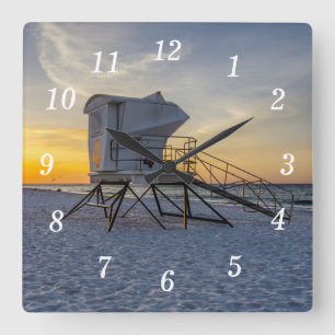 Pensacola Lifeguard Station Sunrise Wall Clock