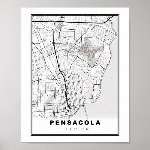 Pensacola Map Poster