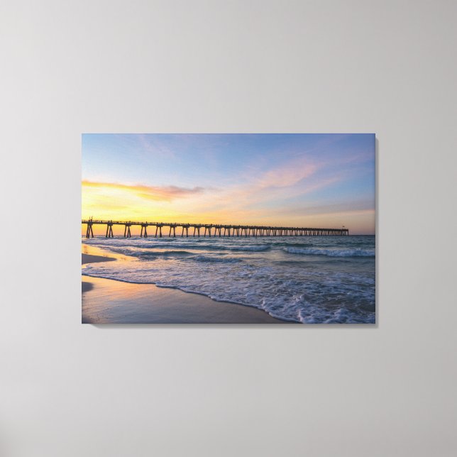 Pensacola Pier Shoreline Sunrise Canvas (Front)