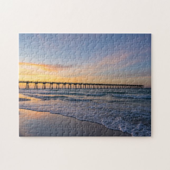 Pensacola Pier Shoreline Sunrise Jigsaw Puzzle (Horizontal)