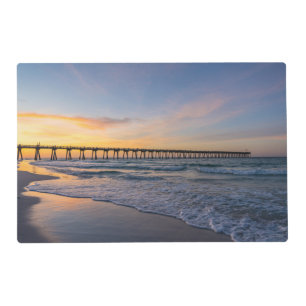 Pensacola Pier Shoreline Sunrise Placemats