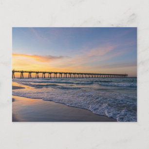 Pensacola Pier Shoreline Sunrise Postcard
