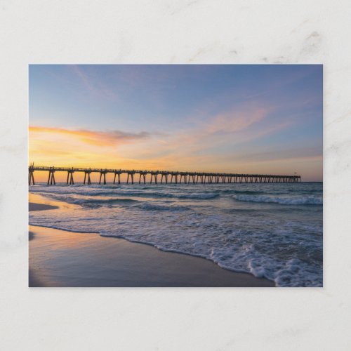 Pensacola Pier Shoreline Sunrise Postcard