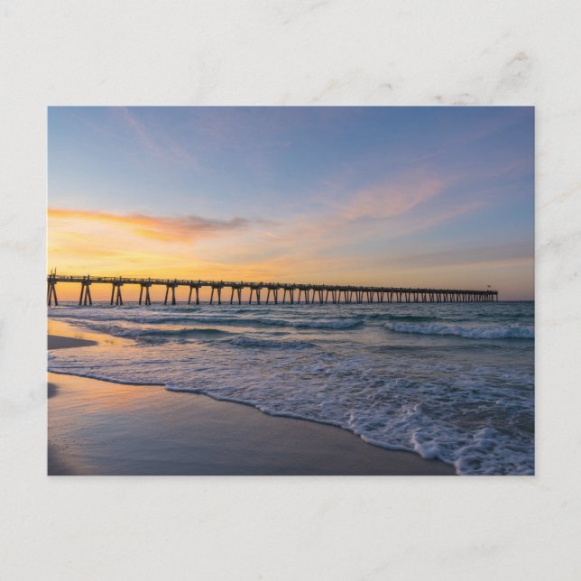 Pensacola Pier Shoreline Sunrise Postcard (Front)