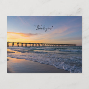 Pensacola Pier Shoreline Sunrise Thank U Postcard