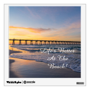 Pensacola Pier Shoreline Sunrise Wall Decal