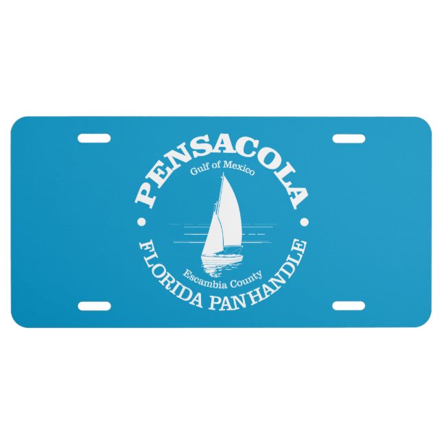 Pensacola (sailboat) license plate (Front)
