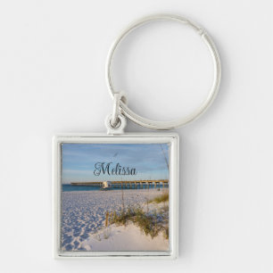 Pensacola Sand Dunes Pier Morning Keychain