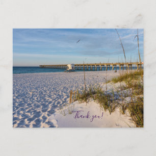 Pensacola Sand Dunes Pier Morning Thank U Postcard