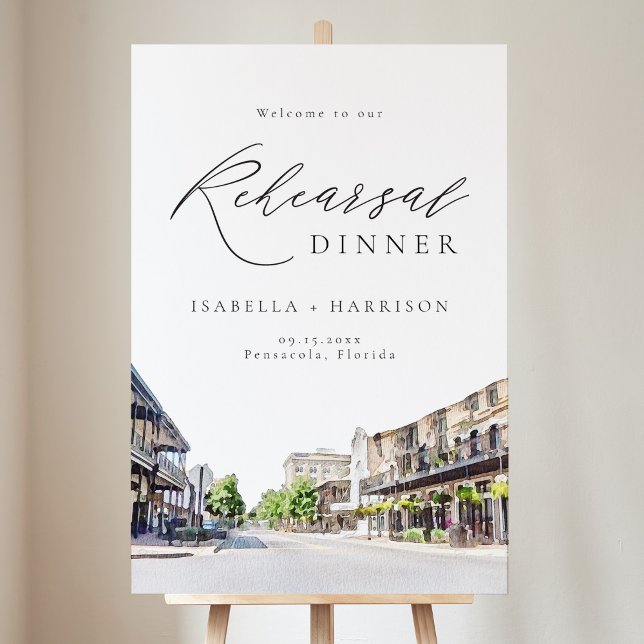 PENSACOLA Skyline Destination Wedding Welcome Foam Board (Creator Uploaded)