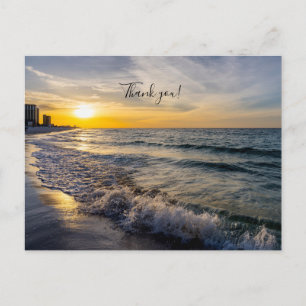 Pensacola Splashing Waves Sunrise Thank U Postcard