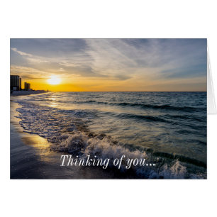 Pensacola Splashing Waves Sunrise Thinking Of You Cards