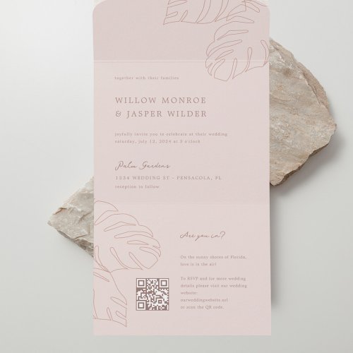 Pensacola Wedding Invitation With RSVP QR Code