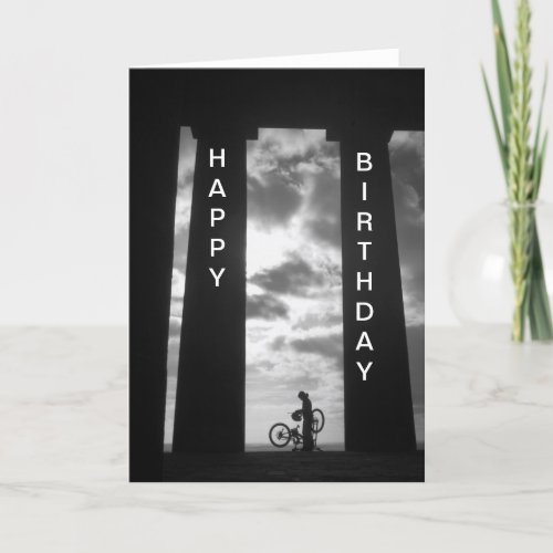 Penshaw Monument with Biker Birthday Card