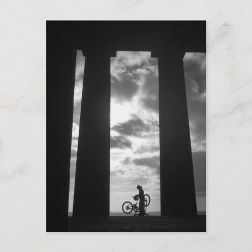 Penshaw Monument with Biker Postcard