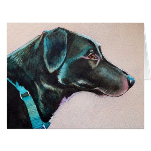 Pensive Black Dog (Front Horizontal)