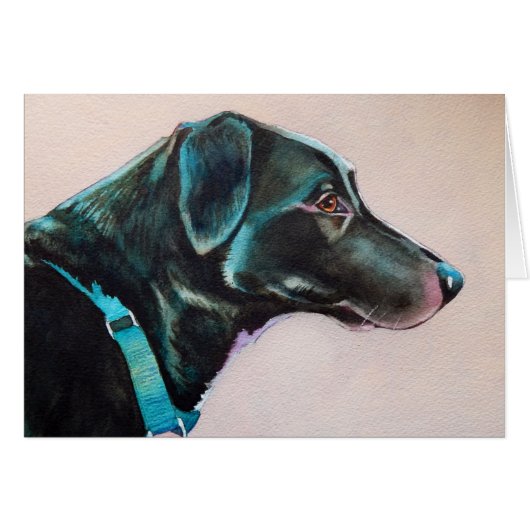 Pensive Black Dog Cards (Front Horizontal)