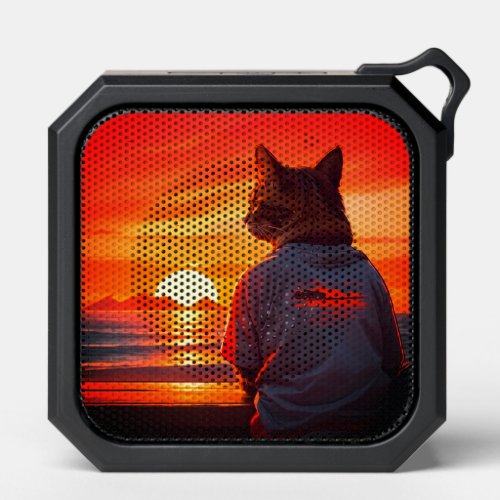 Pensive Cat Sunset Bluetooth Speaker