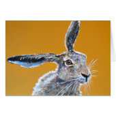 Pensive Hare Card. (Front Horizontal)