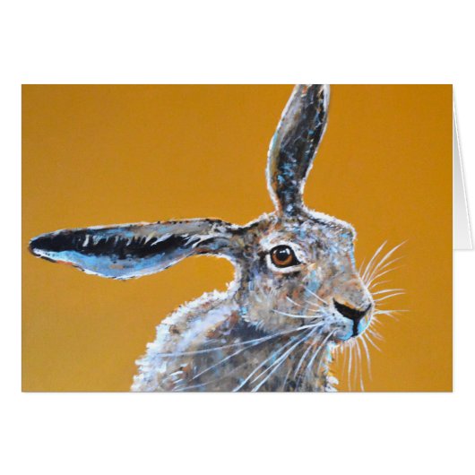 Pensive Hare Card. (Front Horizontal)