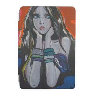 Pensive Muse:Modern Acrylic Portrait iPad Mini Cover