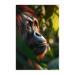 Pensive Orangutan in the Jungle Acrylic Print