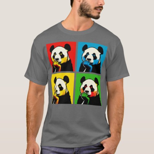 Pensive Panda Funny Panda Art T_Shirt