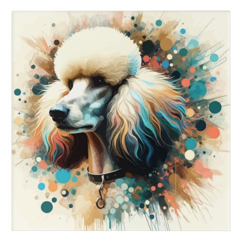 Pensive Poodle Acrylic Print