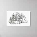 Pensive Snow Leopard By S. Ledneva-schukina G008 Canvas Print at Zazzle