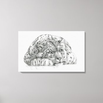 Pensive Snow Leopard By S. Ledneva-schukina G008 Canvas Print by AnimalsBeauty at Zazzle