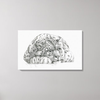 Pensive Snow Leopard by S. Ledneva-Schukina G008 Canvas Print
