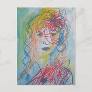 Pensive Woman Postcard