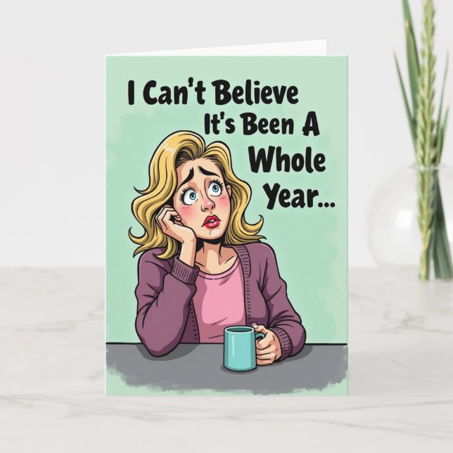 Pensive Year Birthday Card (Front)