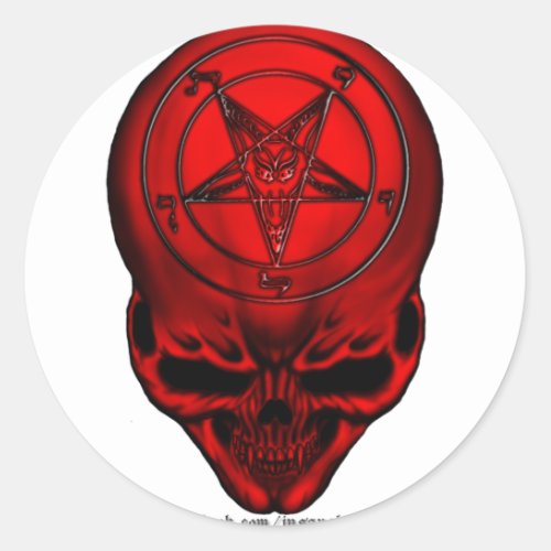 penta skull classic round sticker
