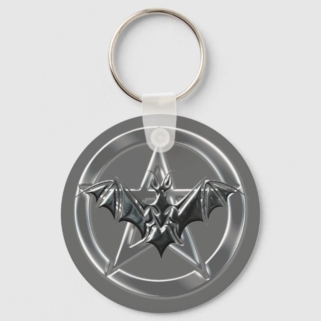 Pentacle Bat Keychain (Front)
