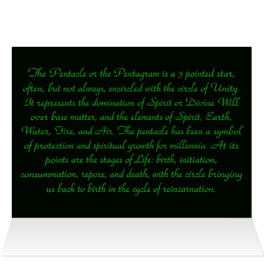 Pentacle Card (Inside Horizontal (Top))