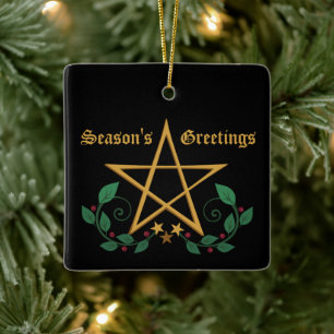 Pentacle ceramic ornament