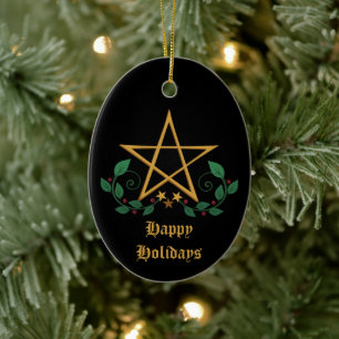 Pentacle ceramic ornament