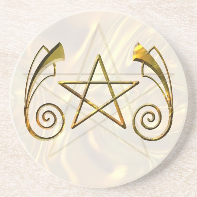 Pentacle Goldtone Coaster (Front)